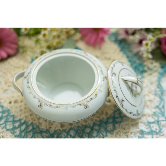 Noritake China 5404 Esquire Sugar Bowl & Creamer Set - Picture 7 of 10